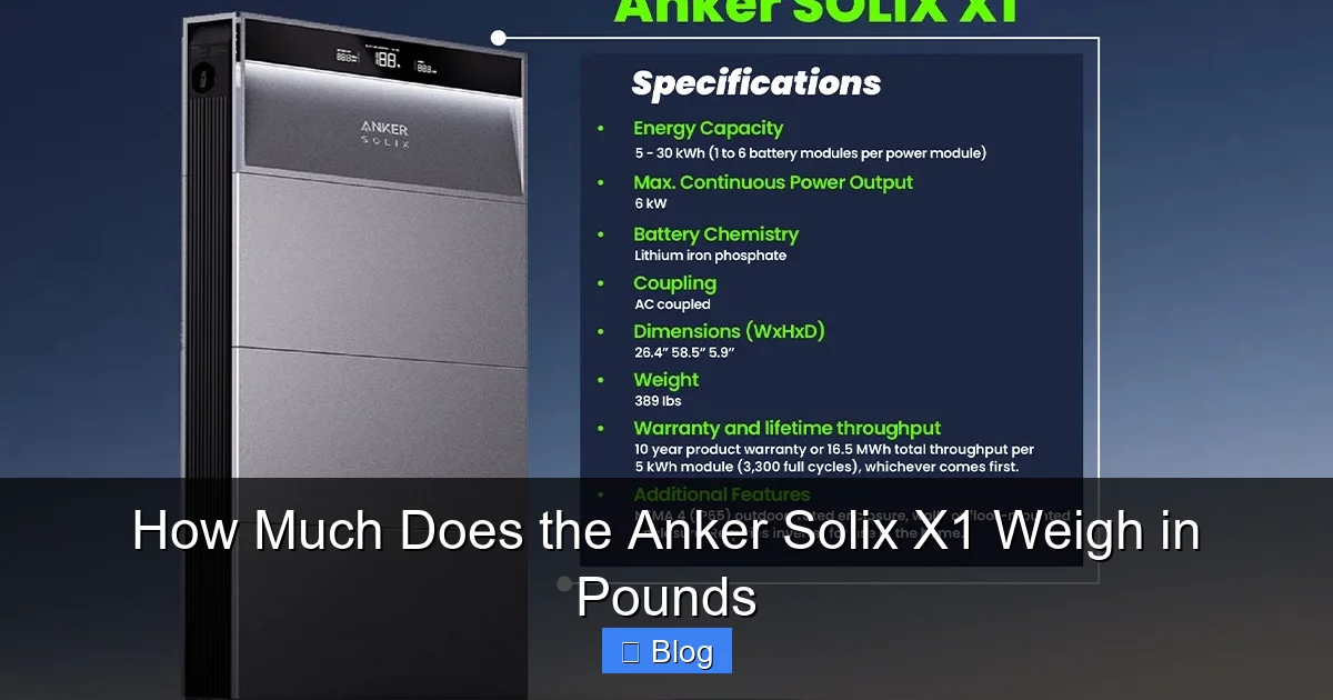 Anker Solix X1 Weight to Older Tech