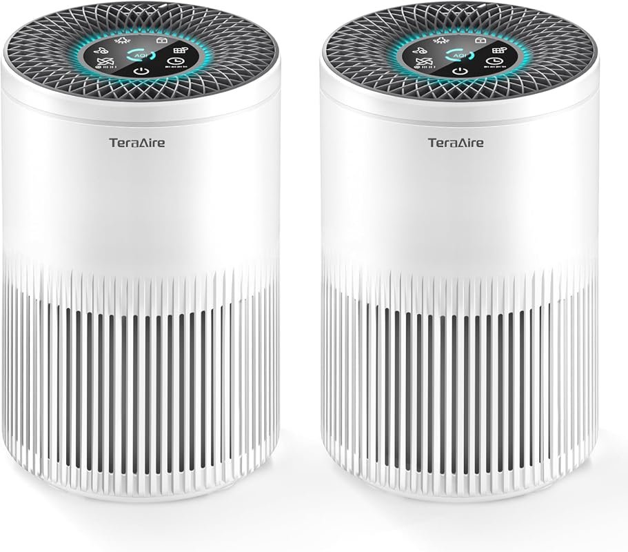 Dual Pack HEPA Air Purifiers for Bedrooms with Integrated PM2.5 Air Qu